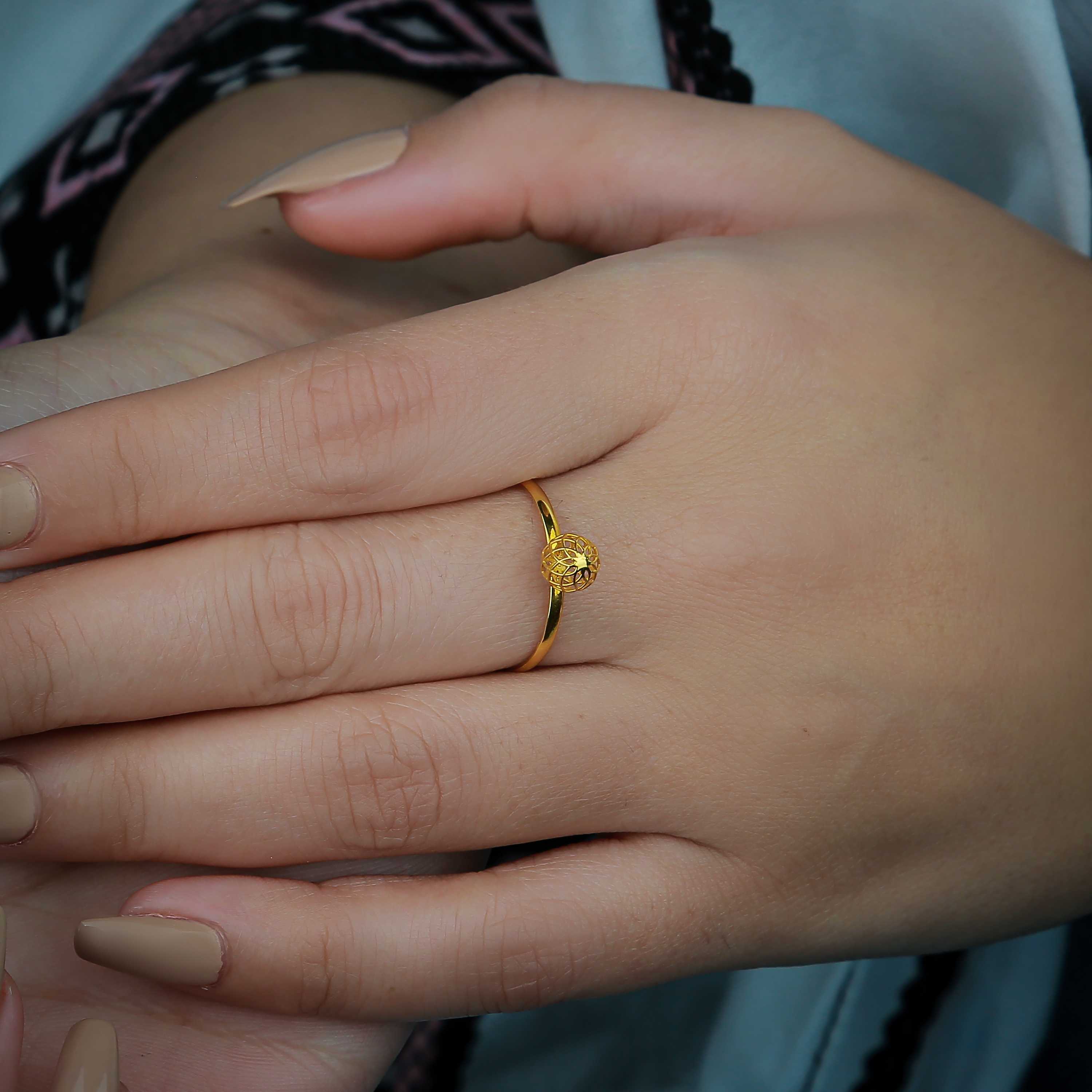 21 karat gold ring, Turkish made - (H-0785)